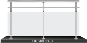 Garde Corps avec Verre 1 lisse horizontale
