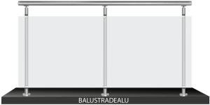 Garde Corps avec Verre et sans lisse horizontale