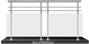Garde Corps avec Verre et 2 lisses horizontales 2 smart