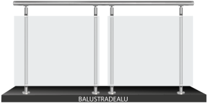 Garde Corps avec Verre et sans lisse horizontale smart